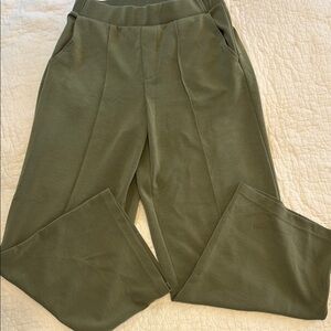 Offline Aerie Chill Up Trouser Olive Green Wide-Leg Pants